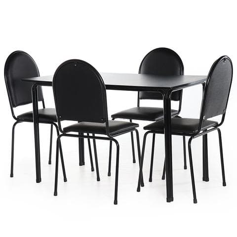 5-Piece Vegas Diner Set Black Frames & Seats
